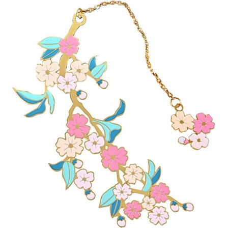 Metall Sakura Blomma Bokmärke Klassiskt Hänge Bokmärke Läsning Pa