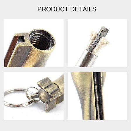 Nøglering Tændstik Tænder Nøglering Lighter Til Udendørs Camping (guld)