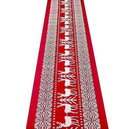 Linneduk för julbordet, för julbordsdekoration (270*28cm) Tryckt rektangulär bordsduk