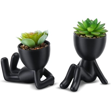 Mini Sukulentplanter Kunstige Keramiske Potter Søt Skrivebordsdekor Skrivebordsplante for Kontordekor for Kvinner Søte Fake Planter