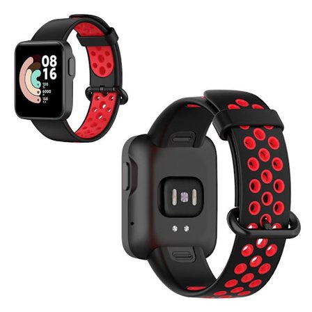 Xiaomi Mi Watch Lite / Redmi Watch bi-color silicone watch band - Black / Red