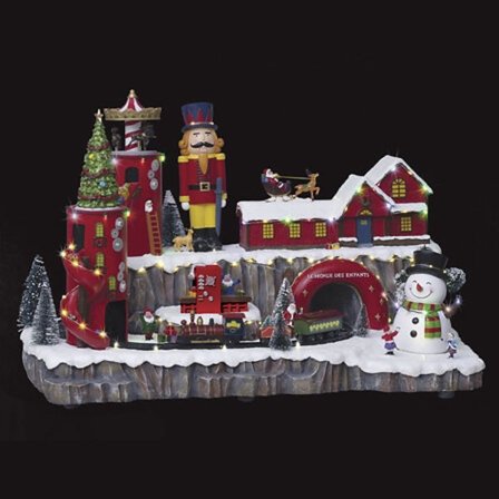 Joulupukin työpajakylä valoilla ja musiikilla, 57,5 ​​cm