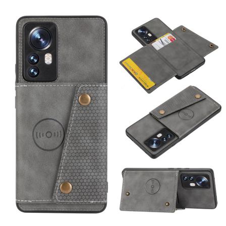 Xiaomi Mi 12 - Tyylikäs käytännöllinen kansi korttitelineellä Grå