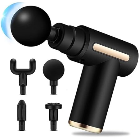 Muskelmassagepistol - Muskelmassage - Djupvävnadsmassagepistol 4 massagehuvuden, uppladdningsbar via USB
