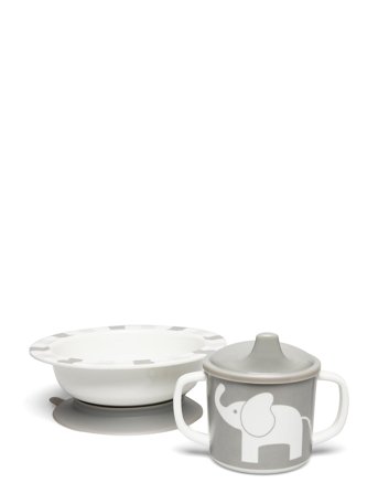 Rätt Start Elephant, Bowl And Cup, Grey - Multi/patterned - ONE SIZE