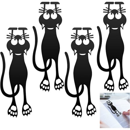 4 søde sorte katte bogmærker tegneserie kreative bogmærker genanvendelige