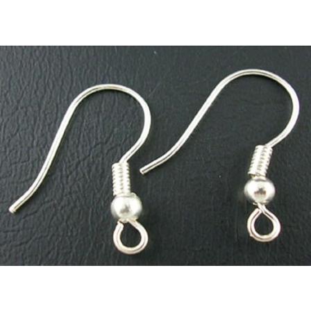 50 Par (100 st.) Nickelfria Silverpläterade öronkrokar 18 mm.