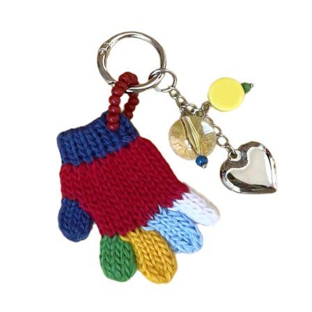Letvægts Strikket Nøglering Hæklede Handsker Charm Nøglering Pung Ornament Perfekt til Rejser og Daglig Dekoration