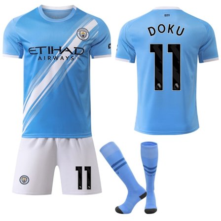 Man City Hjemmefotballdrakt 2025-2026, Voksen & Barn, Størrelse #11 Doku