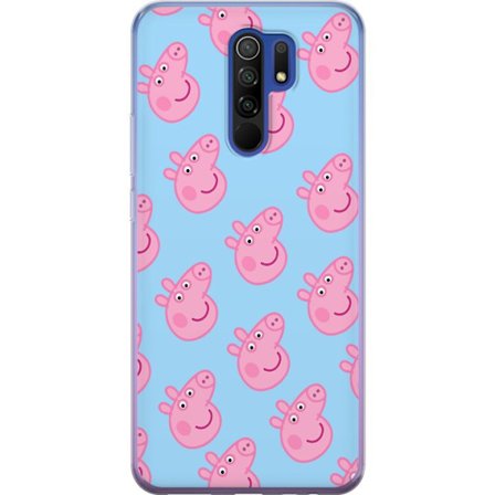 Yhteensopiva Puhelinkuori Xiaomi Redmi 9 Peppa Pig vauva hahmo pastelliväreillä, söpö piirretty lasten kuvitus pehmeällä minimalistisella tyylil