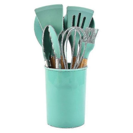 Silikone Køkkenredskaber 12 Dele Sæt Nonstick Spatel Skovl Ske Håndtag Madlavningsredskab Sæt BPA Fri Køkken