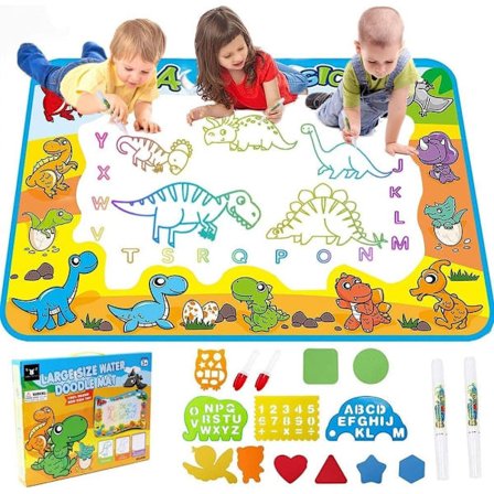 Dinosaur Vannmalingsmatte Barn – Stor Tegnematte Håndverk 2–4 År