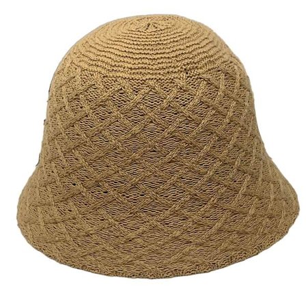 Dame Bucket Hat Mode Strikket Bomuld Hør Cloche Hat Ensfarvet Hæklet Hue Strandhat Strikket Hat Solhat