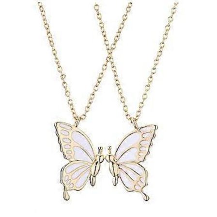 Momma Gifts Bästa Vän Halsband 2 Tjejer Vänskap Halsband Fjärilar Halskedja Fjärilar Halsband