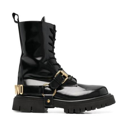 Moschino, Lace-up Boots Zwart, Heren, Maat:40 EU
