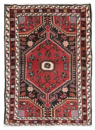 Noué À La Main Toiserkan Tapis 63X87 De Laine Noir/Rouge Foncé Petit