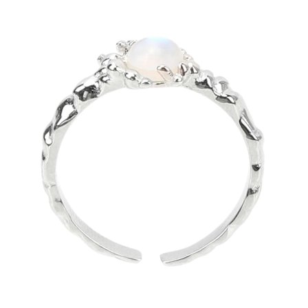 925 Sterling Silver Ring Dam Mode Elegant Sten Öppen Ring Smyckestillbehör för Årsdag