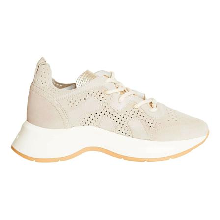 Hogan, Sneakers Speedyrun in Laserato suede Beige, Dames, Maat:40 EU