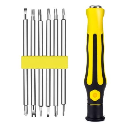 Torx Cross Y reparationsværktøj 6 i 1 skruetrækker multifunktions skruetrækkersæt (90 mm) 6 PC 【Blisterpakke】,