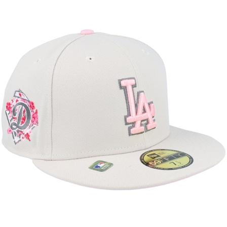 New Era - MLB Beige fitted Caps - Los Angeles Dodgers 59FIFTY Mothers Day 23 Beige/Pink Fitted @ Hatstore