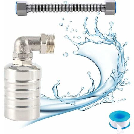 304 Rostfritt Stål Helautomatisk Flottörventil, Automatisk Vattennivåkontroll för Vattentank, Mini Rostfri Flottörkulventil (Plug)