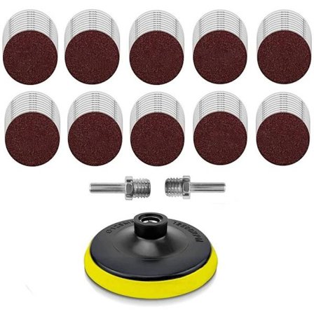 100 st 5 tum 5 tum slippappar med kardborreband, vinkelslipmaskiner tillbehör med [2 st] 5/8-11 gängor