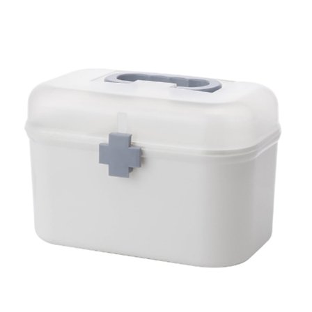 Medicinbeholder til førstehjælp og nødsituationer - Stor opbevaringsboks til medicin med låg