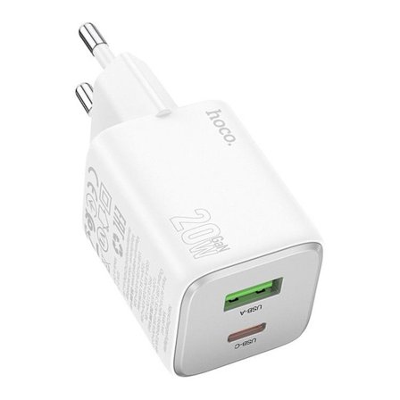 Hoco Väggladdare 1xUSB-C 1xUSB-A 20W N41 - Vit