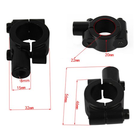 2 Stk Motorcykel Rearview Styr Spejl Mount Holdere Adapter