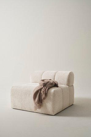 Jotex - Sofamodul Eliseouter: champagne color leather /inside: offwhite color velvet - DERMY - Kjøp Modulsofaer hos Jotex