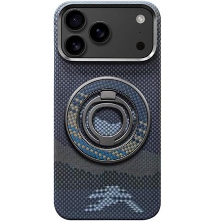 Mobilskal till iPhone Air MagSafe Kevlar Metal Ring - Moon Blå