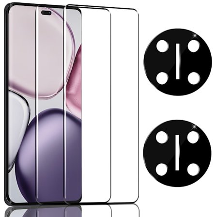 2-Pack Honor X9C Skärmskydd & 2-Pack linsskydd - Härdat Glas 9H - Super kvalitet 3D