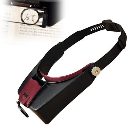 Forstørrelsesglass Linse LED Lys Lampe Visir Hodelupe Juveler Hodebånd Forstørrelsesglass Wyelv