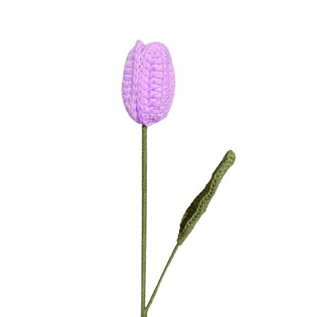 Håndstrikket Tulipan Blomst Tulipan Flettet Blomst LYS LILLA