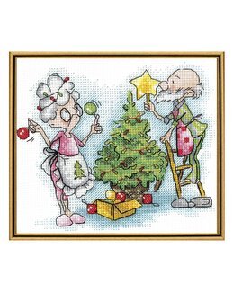 Stickpackung Bild Oma feiert Weihnachten - Andriana