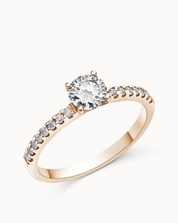 Side-stone Ring Fredrica 0.30 Carat 18K Rose Gold - Engagement Rings & Wedding Rings from Vanbruun