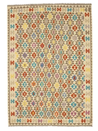 Tejida A Mano Kilim Afghan Old Style Alfombra 206X290 De Lana