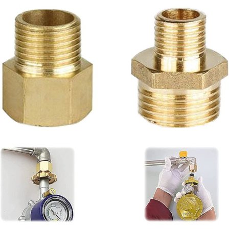 Gasadapterset Gasslangskoppling 1/2 till 1/4 Mässing Gasolspisadapter Övergång Gasslangskopplingsadapter Tillverkad av Koppar för Gasolspis, 