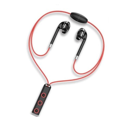 Trådlösa Bluetooth-hörlurar med magnet och mikrofon för halsen, för Xiaomi Red Mi Huawei - Röd