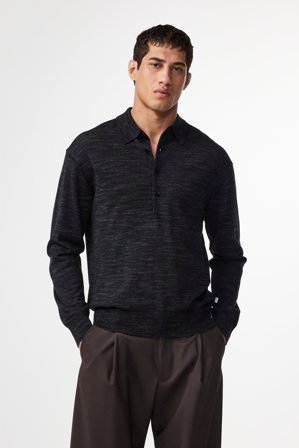 NN.07 Raymond Polo Herren Schwarz Certified Wool