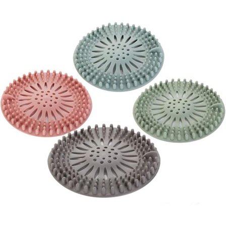 4 stk. silikonehårfilter, universel afløbsbeskyttelse D