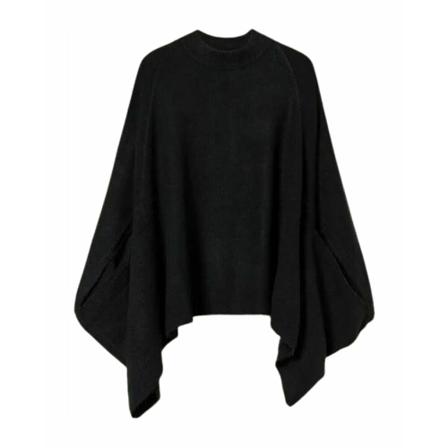 Twinset Capes Sort, Dame Poncho, Størrelse: ONE Size