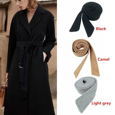 Frakkebælte Uldblød Sash SORT