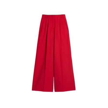Max Mara Weekend, Wide Trousers Czerwony, Kobieta, Rozmiar: S