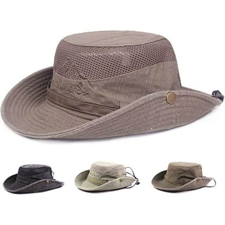Kalastushattu, aurinkolippalakki, unisex-safarihattu, puuvillasta valmistettu taitettava ja säädettävä vaellushattu, puutarhahattu, ulkoilumatkailu