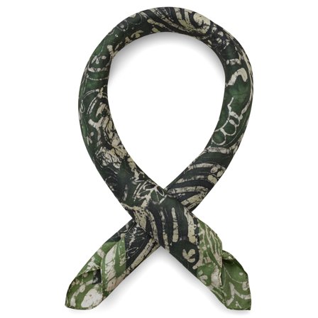 Virtuo | Mørkegrønt Paisley Halstørkle av silke for menn - Halstørklær