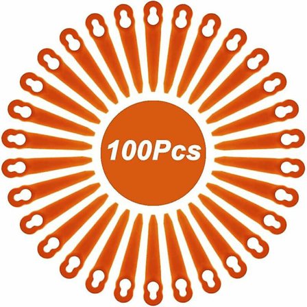 Lot med 100 kompatible klinger til Stihl Polycut 2-2 Polycut 3-2, Fsa 45 Fsa 57 Fse 52, plastikklinger til Stihl kantklippere uden F