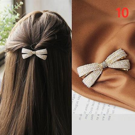 Rhinestone Alloy Hårnål Sido Bangs Clip Pearl Bow Feather Sprin