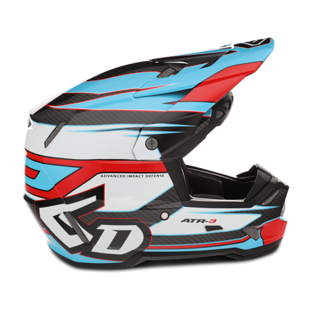 Cască Motocross 6D ATR-3 Hyper roșu/cyan lucios XL