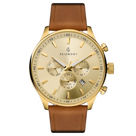 Montre Troika dorée à bracelet marron pour hommes - Montres bracelet